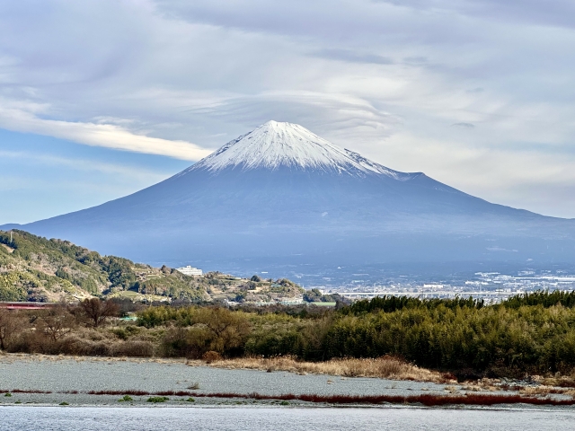 富士川橋から見た富士山
