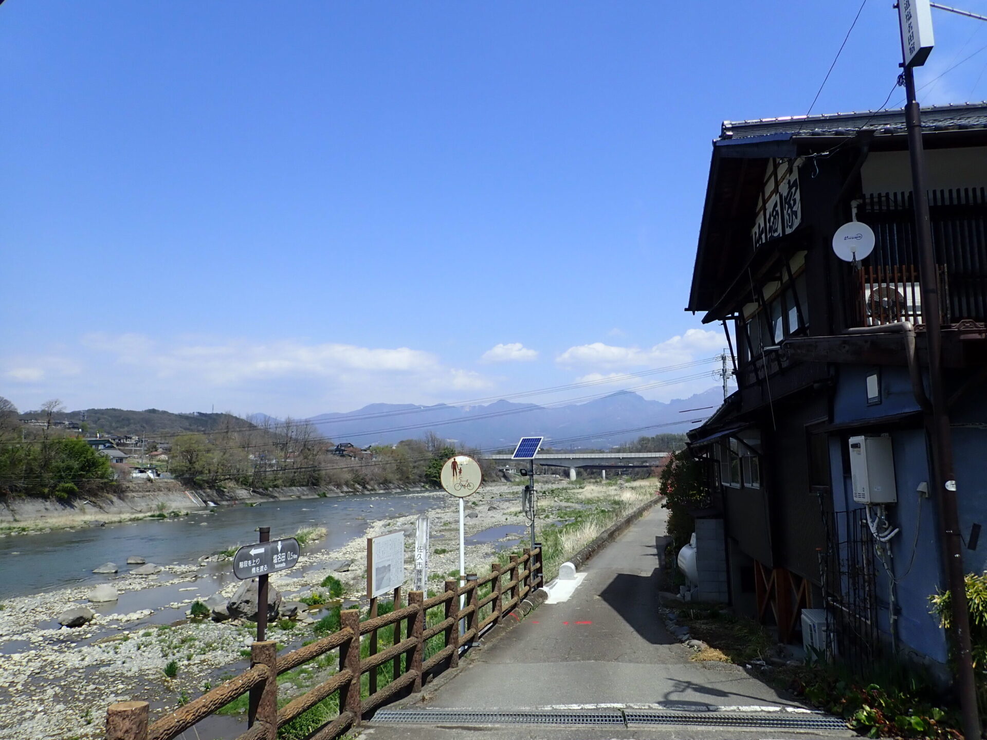 塩名田宿の端から見た千曲川沿い