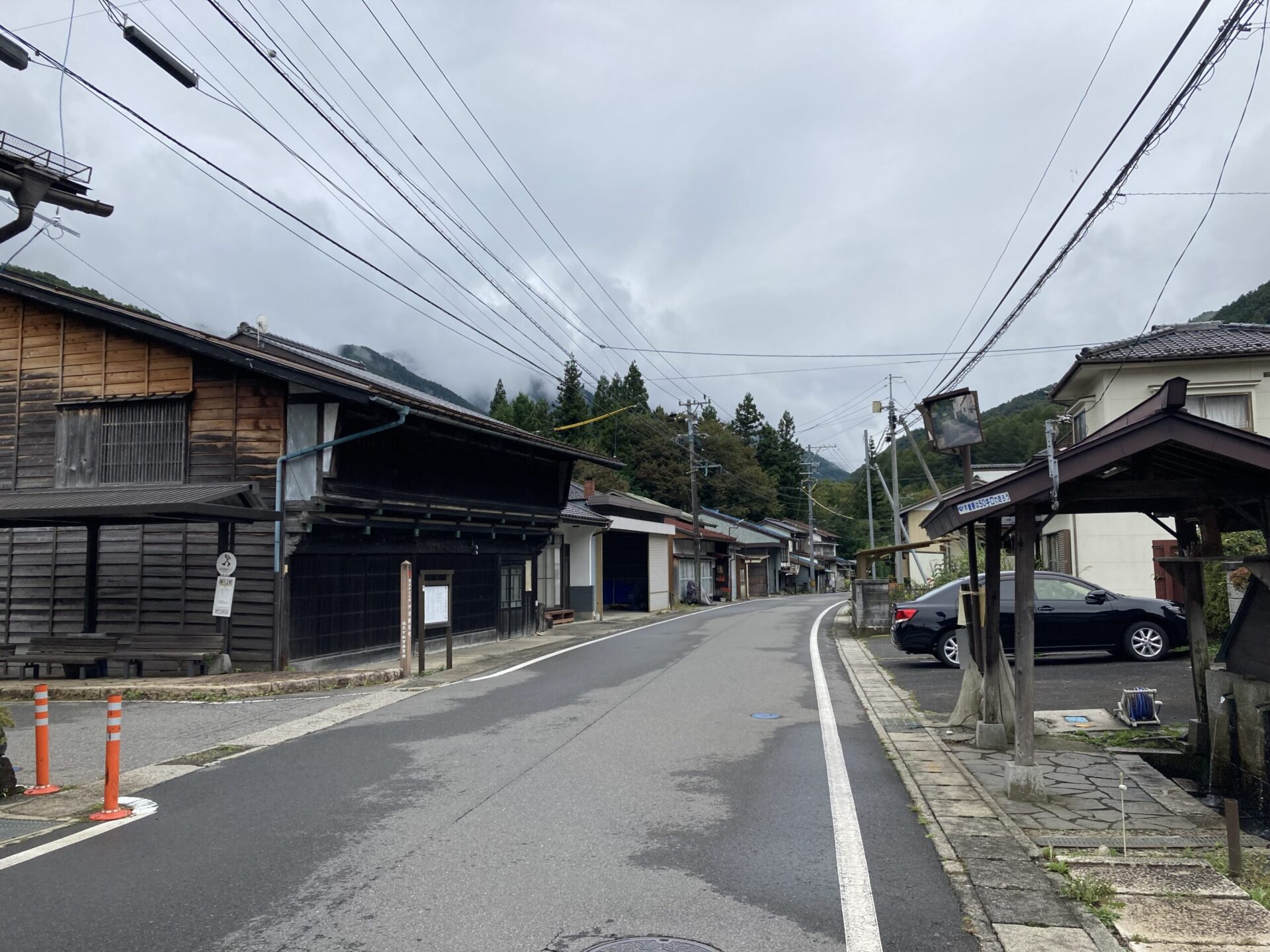 贄川宿の旧中山道の道筋(長野県塩尻市)
