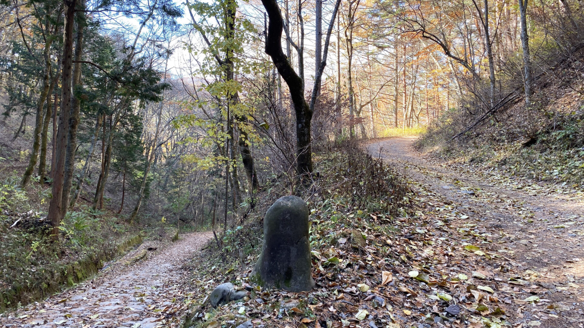 中山道鳥居峠越えコースの看板