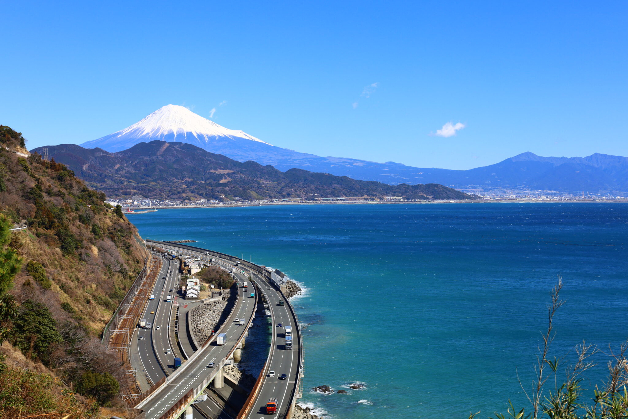 薩埵峠から見た富士山と駿河湾（東海道・由比宿〜興津宿）