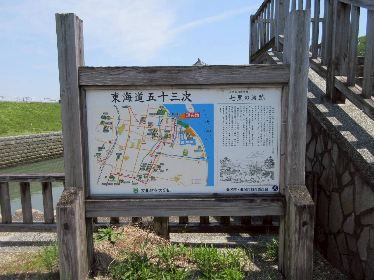 七里の渡し跡の案内看板（桑名）