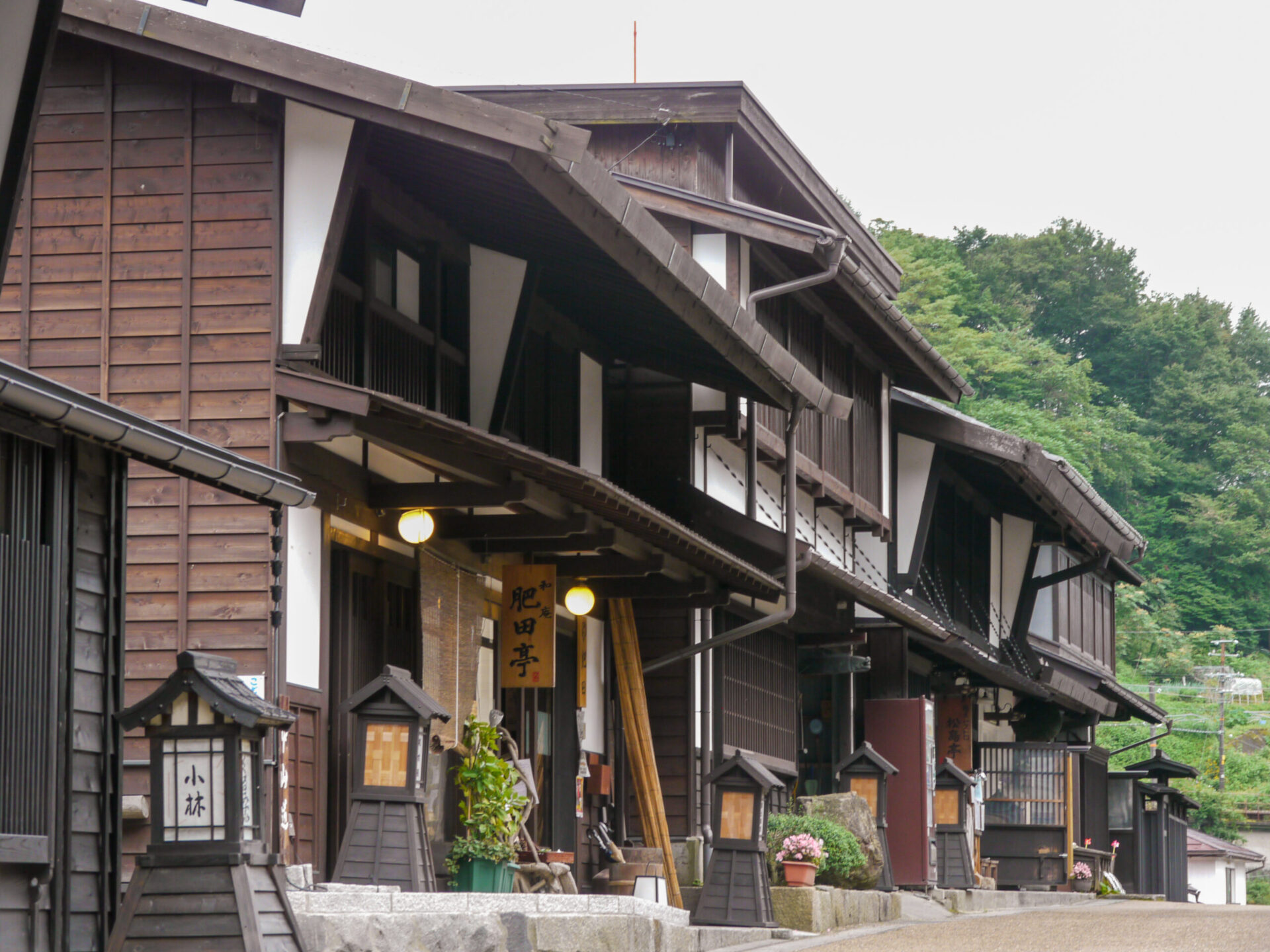 福島宿・上の段の町並み